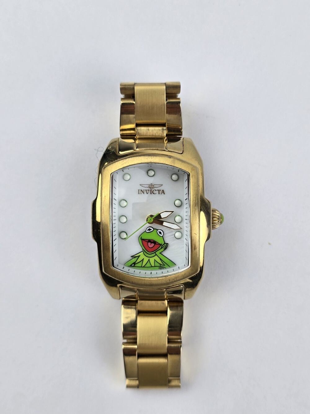 Invicta Muppets Kermit the frog Ladies gold tone Watch Limited Ed. fresh Battery